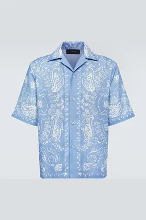 AMIRI Bandana linen and cotton bowling shirt