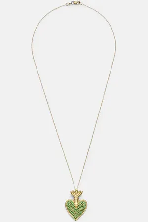 Ileana Makri Blowing Heart 18kt pendant necklace with Tsavorites