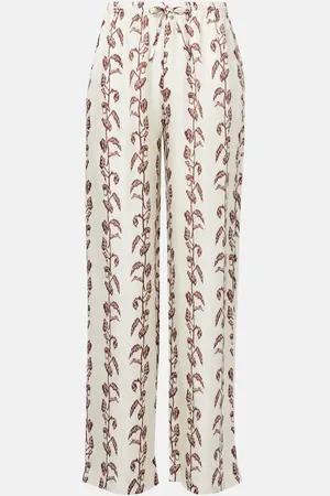 ASCENO Aurelia silk twill wide-leg pants