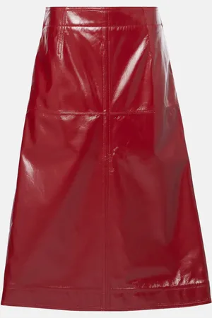 Bottega Veneta Leather midi skirt