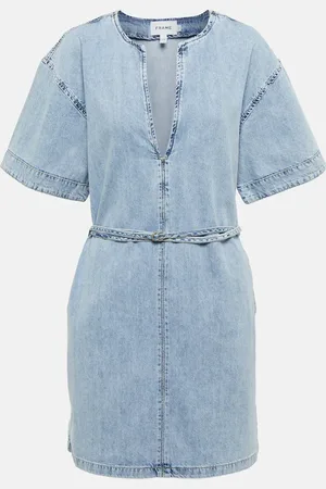 Frame Kaftan denim minidress
