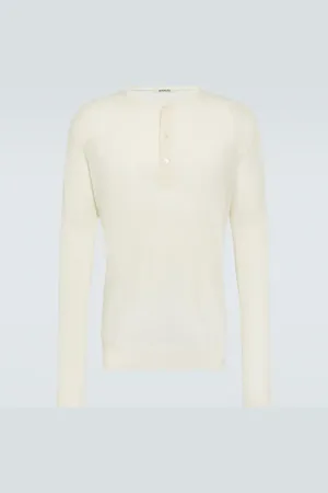 Auralee Wool and silk Henley shirt