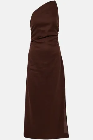 FAITHFULL THE BRAND Jomana one-shoulder linen midi dress