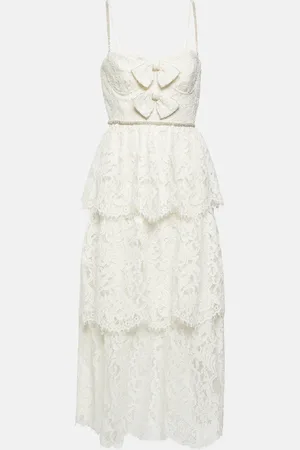 Self-Portrait Embellished lace midi dress