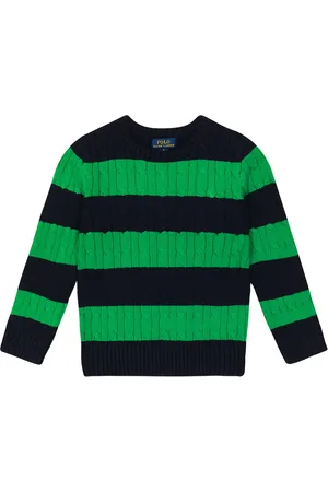 Ralph Lauren Striped cable-knit cotton sweater