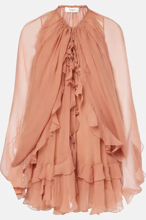 Chloé Ruffled silk muslin cape
