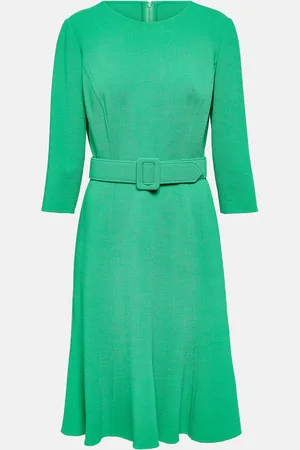 Oscar de la Renta Embellished wool-blend midi dress