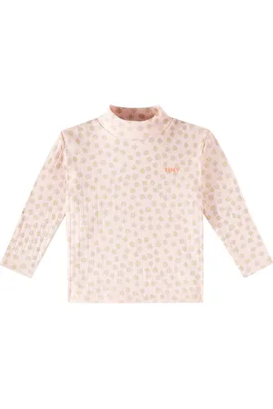 Tiny Cottons Daisies floral mock neck cotton top