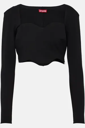 Staud Corde scalloped crop top