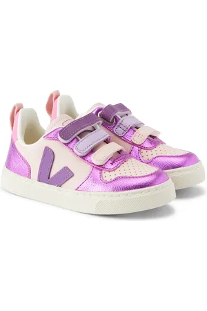 Veja V-10 metallic leather sneakers