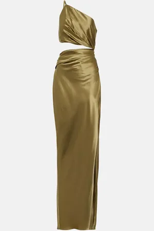 The Sei One-shoulder cutout silk gown
