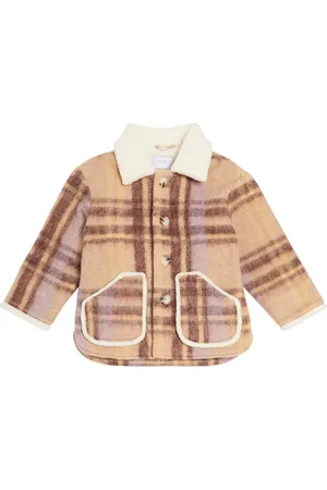 PAADE Teddy-trimmed checked coat