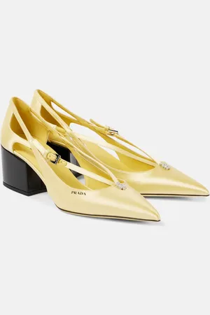 Prada 55 embellished cutout satin pumps