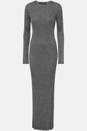 Proenza Schouler Joni ribbed-knit lamÃ© maxi dress