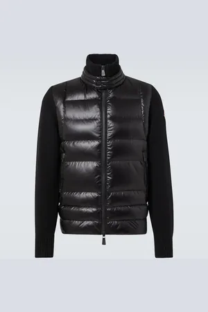 Moncler Down-paneled zip-up wool cardigan