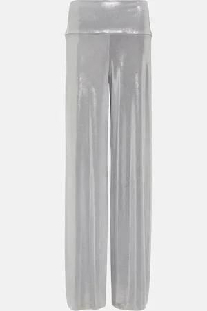Norma Kamali Elephant lamÃ© wide-leg pants