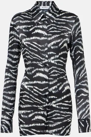 The Attico Zebra-print satin shirt