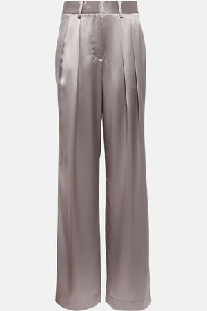 Staud Luisa pleated high-rise satin pants