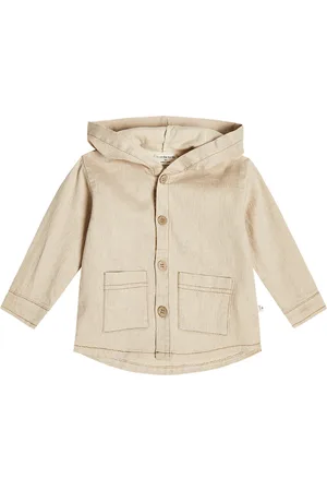 1+ IN THE FAMILY Baby Pol linen and cotton-blend hooded jacket