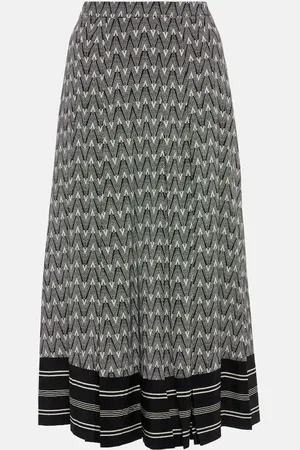 VERONICA BEARD Norris logo silk-blend midi skirt