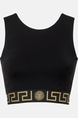 VERSACE Greca Border cropped tank top