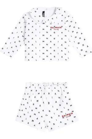 Balmain Baby logo cotton jersey sweatshirt and shorts set