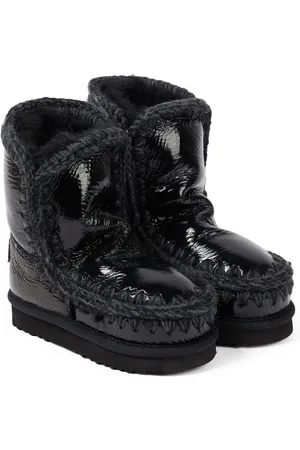 Mou Shearling-lined coated leather ankle boots