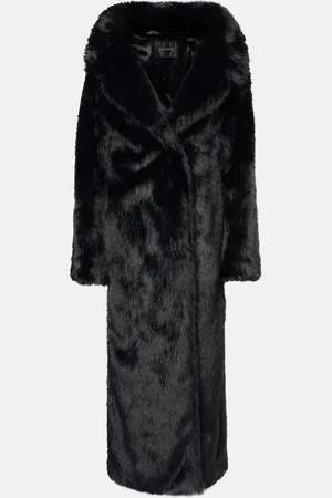 Balenciaga Off-shoulder faux fur coat
