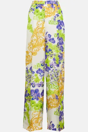 VERSACE Floral wide-leg pants