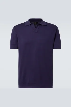 BRIONI Cotton and silk polo shirt