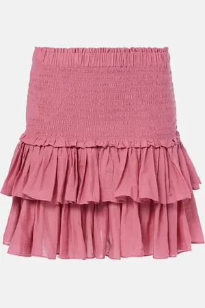 Marant Etoile Naomi shirred ruffled cotton-blend miniskirt
