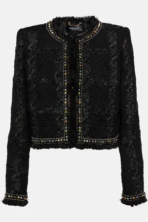 VERSACE Embellished tweed jacket