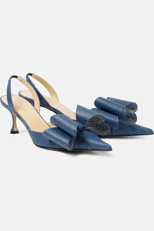 Mach & Mach Le Cadeau 65 denim slingback pumps