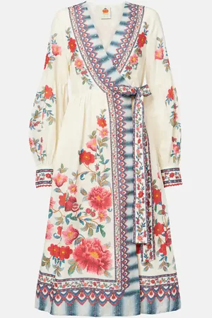 Farm Rio Mosaic Garden cotton midi dress