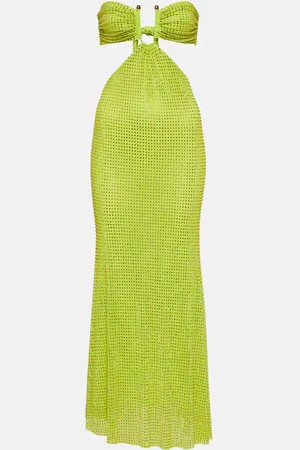Self-Portrait Embellished mesh maxi dress