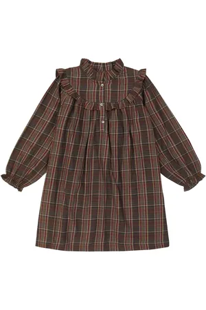 BONPOINT Tish checked cotton dress