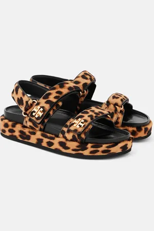 Tory Burch Kira leopard-print calf hair platform sandals
