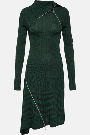 Burberry Check wool-blend midi dress