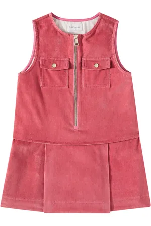 Moncler Pleated cotton velvet dress