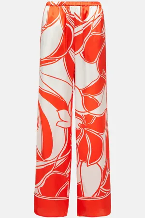 SIR Ramona printed silk satin wide-leg pants