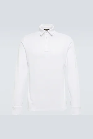 Loro Piana Cotton long-sleeved polo sweater