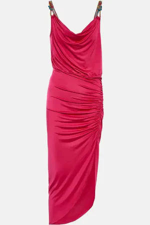 VERONICA BEARD Biava beaded ruched midi dress