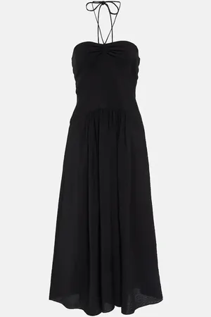 Vince Ruched halterneck voile midi dress