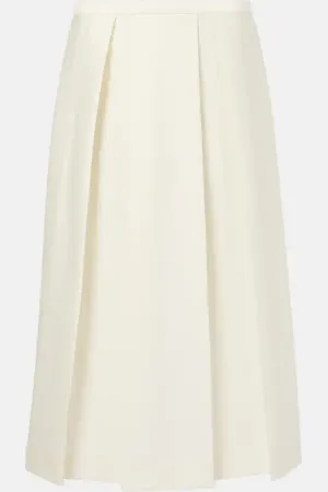 Totême Twinflower wool and silk midi skirt