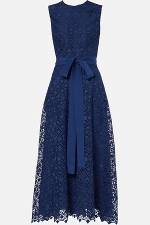 Elie saab Bow-detail macramÃ© midi dress