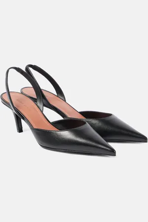 Amina Muaddi Sofia leather slingback pumps