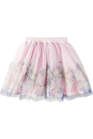 MONNALISA Floral tulle skirt