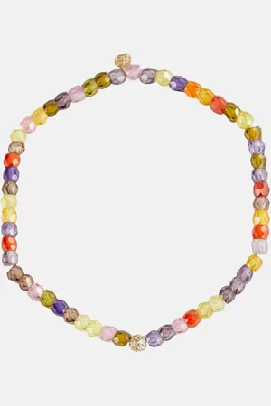 Sydney Evan 14kt gold zirconia bracelet with diamonds
