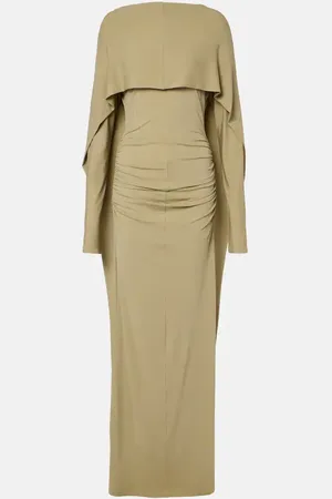TOVE Malena caped ruched jersey maxi dress