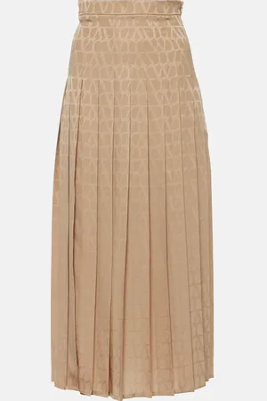 VALENTINO Toile Iconographe pleated silk midi skirt